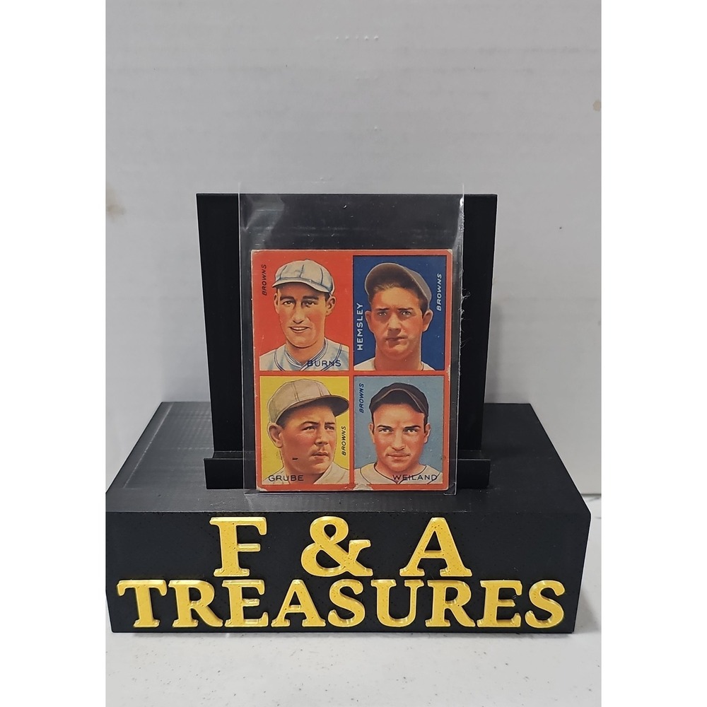 1935 Goudey 4-in-1 - R321 Rollie Hemsley, Frank Grube, Irving Burns #8C (RC)